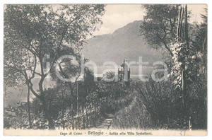 Cartolina originale da collezione 1922 BELLAGIO Salita verso Villa Serbelloni sul Lago di Como  Cartolina FP VG 1