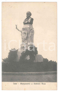 Cartolina originale da collezione 1930 ca ISEO BS Monumento a Gabriele ROSA  Cartolina FP NV 1