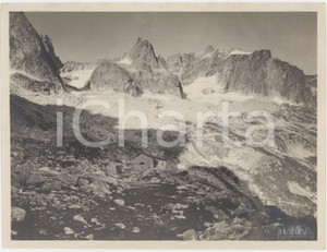 Fotografia d epoca originale 1925 ca ALPI  ITALIA  Panorama con rifugio Foto ARTISTICA 23x17 cm 1