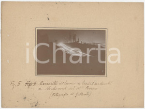 Fotografia d epoca originale 1910 ca Eruzione ETNA  Lava e larici ardenti sul MONTE ROSSO Foto Gaetano PONTE 1