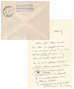 Autografo originale 1949 MILANO Lettera senatore Enrico GONZALES per incontro  AUTOGRAFO 1