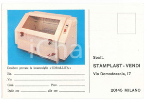 Cartolina originale da collezione 1970 ca MILANO  Ditta STAMPLASTVENDI  Lavastoviglie CORALLITA Cartolina 1