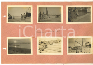 Fotografia d epoca originale 1927 ANCONA Congressisti DANTE ALIGHIERI al porto Collage 6 foto 1