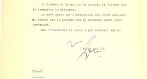 Autografo originale 1975 ROMA Lettera ministro Luigi GUI pro comune di Rubano   AUTOGRAFO 1