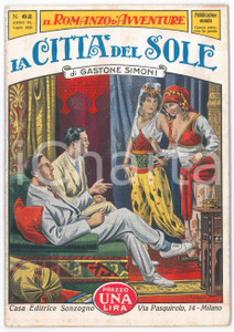 Libro, pubblicazione d epoca 1929 Gastone SIMONI La cittÃ  del sole ROMANZO D AVVENTURE n.62 Anno VI 1