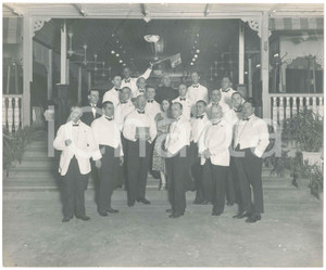 Fotografia d epoca originale 1920 ca BANGKOK  Impresa italiana a un ricevimento Foto RARA 28x23 cm 1 1