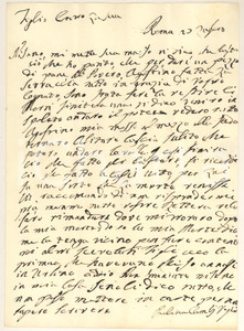 Manoscritto, lettera originale 1848 ROMA Lettera nobildonna Paolina CAMBI VOGLIA al figlio  AUTOGRAFO 1