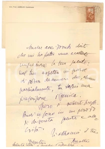 Autografo originale 1953 MILANO Lettera Aurelio CANDIAN  a un amico  Autografo 1