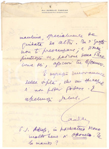 Autografo originale 1949 MILANO Aurelio CANDIAN organizza un viaggio a Montecatini Autografo 1