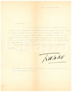 Autografo originale 1957 ROMA Gianna PEDERZINI dopo una famigerata tournÃ©e in Sicilia AUTOGRAFO 1