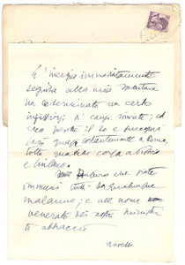 Autografo originale 1962 ISCHIA Lettera Aurelio CANDIAN  Vacanze natalizie Autografo 1