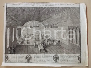 Stampa, bozzetto originale 1700 ca ITALIA Banchetto imperiale il primo agosto 1658 in Francfort STAMPA RARA 1