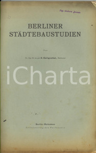 Libro, pubblicazione d epoca 1926 Roman HEILIGENTHAL Berliner StÃ¤dtebaustudien Pubblicazione 83 pp. 1