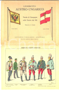 Materiale pubblicitario d’epoca 1920 ca WW1 L esercito austroungarico  Tenuta di campagna Pieghevole VALLARDI 1