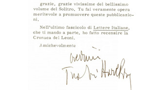 Autografo originale 1978 VENEZIA Lettera Vittore BRANCA per ringraziamento Autografo 1