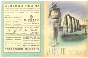 Materiale pubblicitario d’epoca 1938 ACQUI TERME  Pieghevole pubblicitario illustrato con mappa 1