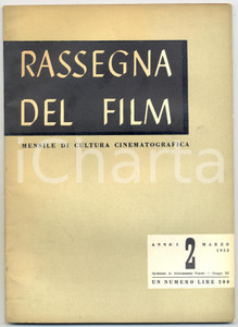 Giornale, rivista storica 1952 RASSEGNA DEL FILM Rivalutare WALT DISNEY di Marco SINISCALCO  Anno I nÂ° 2 1
