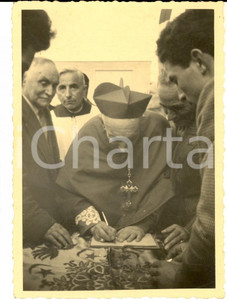 1953 BORGOLOMBARDO Card. SCHUSTER all'inaugurazione chiesa Santi Pietro e Paolo
