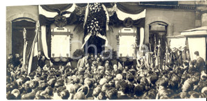 Fotografia d epoca originale 1930 ca MILANO Officine MIANI E SILVESTRI Inaugurazione lapide caduti sul lavoro 1