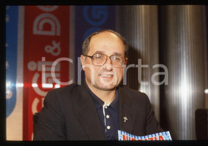 Fotografia d epoca originale 35mm vintage slide 1985 RAI DUE Padre Alex ZANOTELLI a OGGI & DOMANI 1 1