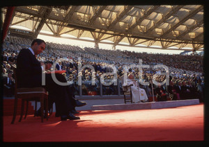 35mm vintage slide* 1990 ROMA Stadio Olimpico GIOVANNI PAOLO II Franco CARRARO 2