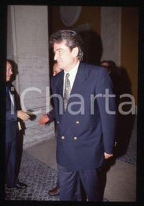 35mm vintage slide* 1992 ca ROME Albanian conservative politician Sali BERISHA 3