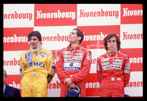 Fotografia d epoca originale 35mm vintage slide 1988 GP SAN MARINO Ayrton SENNA Alain PROST Nelson PIQUET 2 1