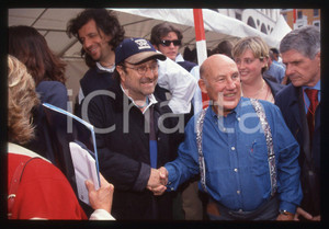 35mm vintage slide* 1999 BRESCIA 1000 MIGLIA Lucio DALLA e Stirling MOSS (2)