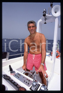 35mm vintage slide* 1999 CAPRI Pier Ferdinando CASINI al timone del suo yacht