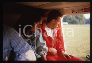 35mm vintage slide* 1988 GP MONZA Bjorn BORG Loredana BERTÈ su un elicottero