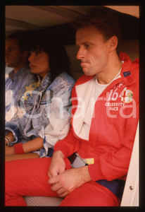 35mm vintage slide* 1988 GP MONZA-Bjorn BORG Loredana BERTÈ a bordo elicottero 3