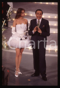 35mm vintage slide* 1995 FESTIVAL SANREMO - Anna FALCHI e Pippo BAUDO (4)