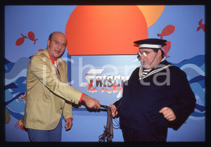35mm vintage slide* 1992 STRISCIA LA NOTIZIA - Gianni FANTONI e Claudio BISIO 11