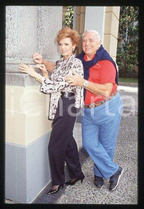 35mm vintage slide* 1999 ca ITALY Ernest BORGNINE American actor and wife (98)