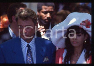 35mm vintage slide* 1990 SAINT TROPEZ Johnny HALLYDAY & Adeline BLONDIEAU (11)