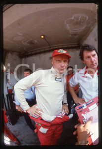 Fotografia d epoca originale 35mm vintage slide 1984 GRAN PREMIO MONZA Niki LAUDA Ritratto del pilota 1