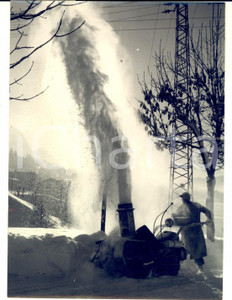 Fotografia d epoca originale Nevicata del 1956 CORTINA D AMPEZZO Spazzaneve libera le strade  Foto 13x18 1