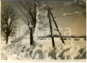 1957 AUVERGNE Route entre LE PUY et PRADELLES sous la neige *Photo 18x13 Fotografia d'epoca con didascalia coeva.  CONDIZIONI: G (ma lieve alone) FORMATO: 18x13 cm    originale e autentica 1