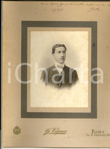 1905 ROMA Ritratto ing. Guido METTLER con dedica autografa - Foto VIGNES 21x30