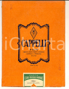 1910 ca CAPPELLI FILM Campione carta CLORO BROMURO NORMALE e busta PUBBLICITARIA