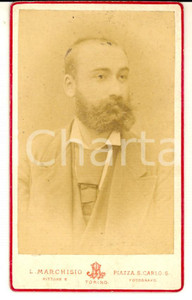 1870 ca TORINO Ritratto di un giovane uomo *Foto L. MARCHISIO pittore CDV