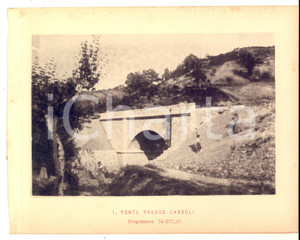 1888 Ferrovia ROMA-SULMONA -  Ponte presso CARSOLI in costruzione - Stampa 20x16 Stampa d'epoca, su cartoncino.CONDIZIONI: G (ma lieve residuo cartaceo al margine sinistro)    originale e autentica 1