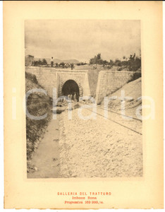 1888 Ferrovia ROMA-SULMONA - Galleria del TRATTURO in costruzione - Stampa 16x20 Stampa d'epoca, su cartoncino.CONDIZIONI: G (ma residui cartacei al verso)    originale e autentica 1