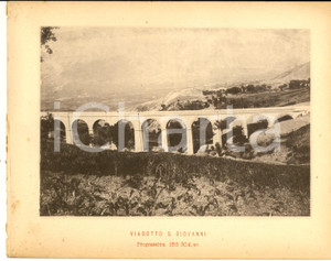 1888 Ferrovia ROMA-SULMONA - Veduta del viadotto S. GIOVANNI - Stampa 20x16 cm Stampa d'epoca, su cartoncino.CONDIZIONI: G (ma lievi abrasioni al verso)    originale e autentica 1