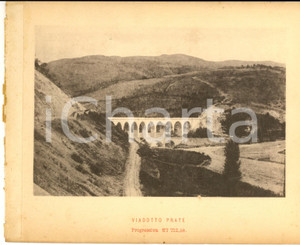 1888 Ferrovia ROMA-SULMONA - Veduta del viadotto PRATE - Stampa Stampa d'epoca, su cartoncino.CONDIZIONI: G (ma residui cartacei marginali)FORMATO:  20x16 cm    originale e autentica 1