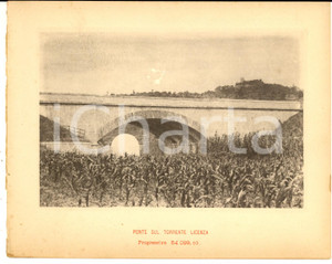 1888 Ferrovia ROMA-SULMONA - Ponte sul torrente LICENZA - Stampa 20x16 cm Stampa d'epoca, su cartoncino.CONDIZIONI: FAIR (piccola abrasione centrale)    originale e autentica 1