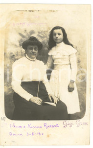 1910 ROMA Elena e Norma ROSSETTI - Ritratto di famiglia *Fotocartolina
