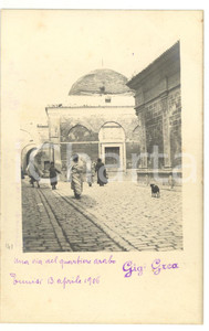1906 TUNISI Scatto artistico in un quartiere animato *Fotocartolina