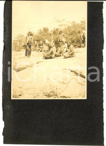 1890 ca USA Fiera in costume storico - Figuranti in abiti da indiani *Foto RARA