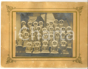1930 ca STRADELLA Ritratto di classe elementare femminile con la bandiera *Foto 